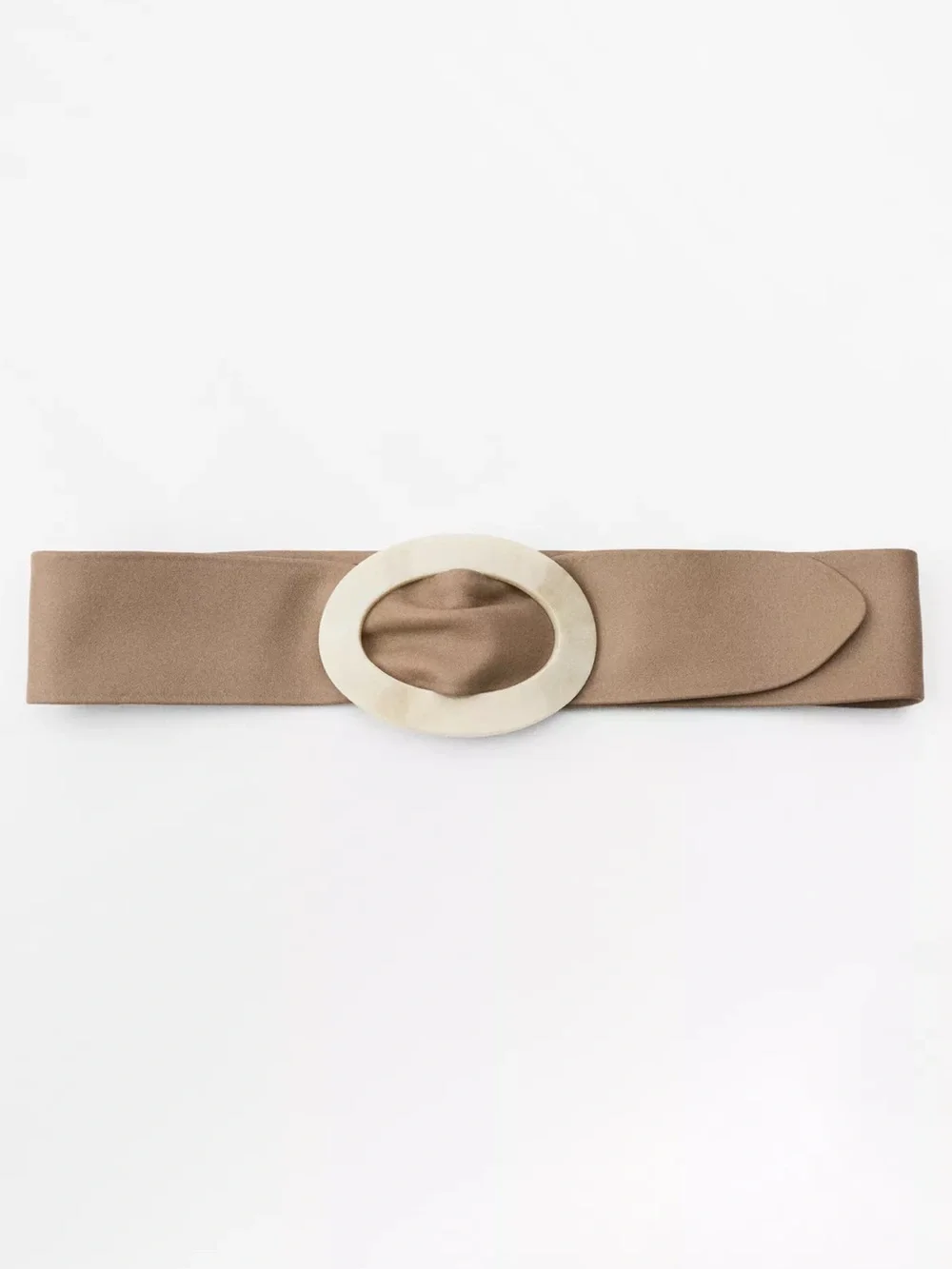 NWTS Zara ACETATE LEATHER BELT Size 80 | SAND
